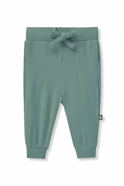 Ribbed Jogger Pant in Pine | Kyte Baby