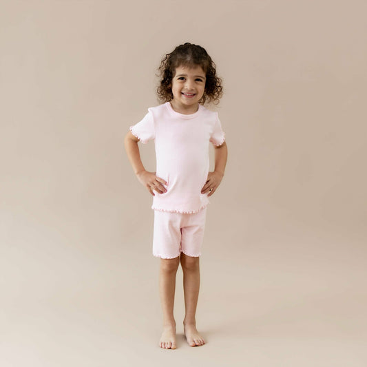 Pointelle Short Sleeve Set in Sakura | Kyte Baby
