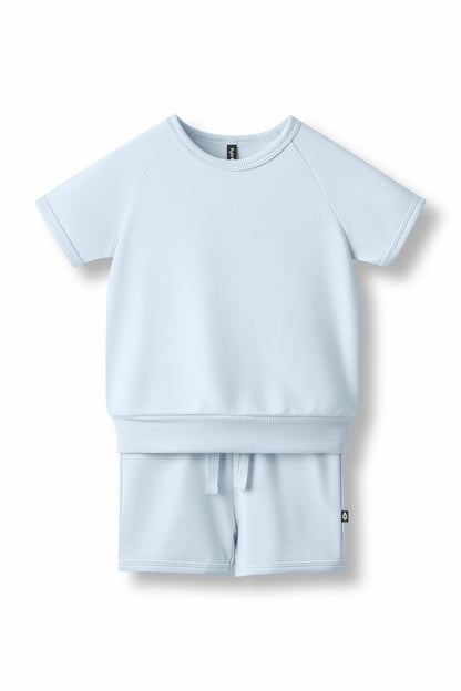 Short Sleeve Jogger Set in Breeze | Kyte Baby