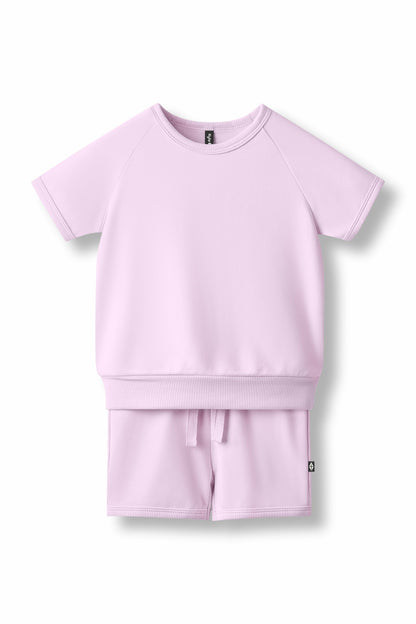 Short Sleeve Jogger Set in Thistle | Kyte Baby