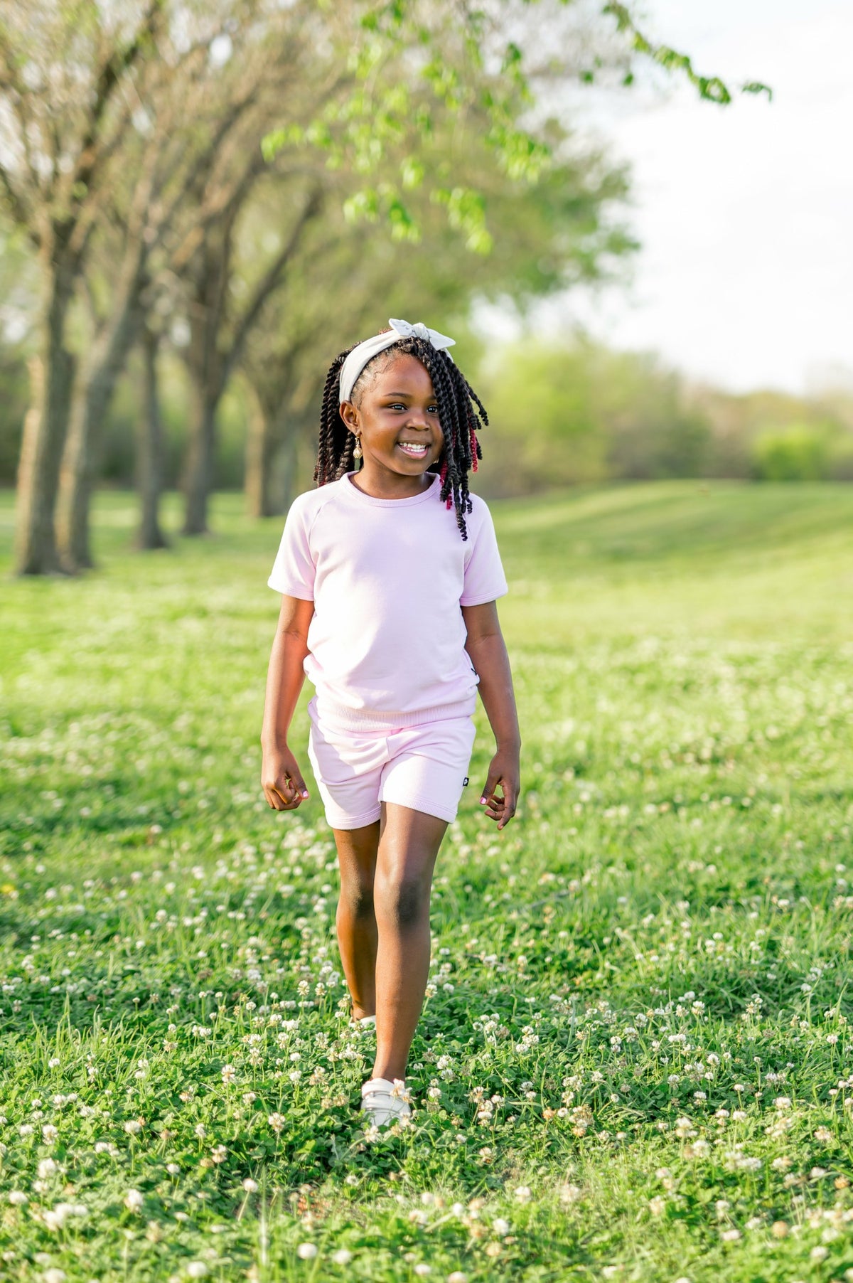 Short Sleeve Jogger Set in Thistle | Kyte Baby