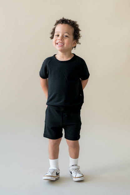 Short Sleeve Jogger Set in Midnight | Kyte Baby