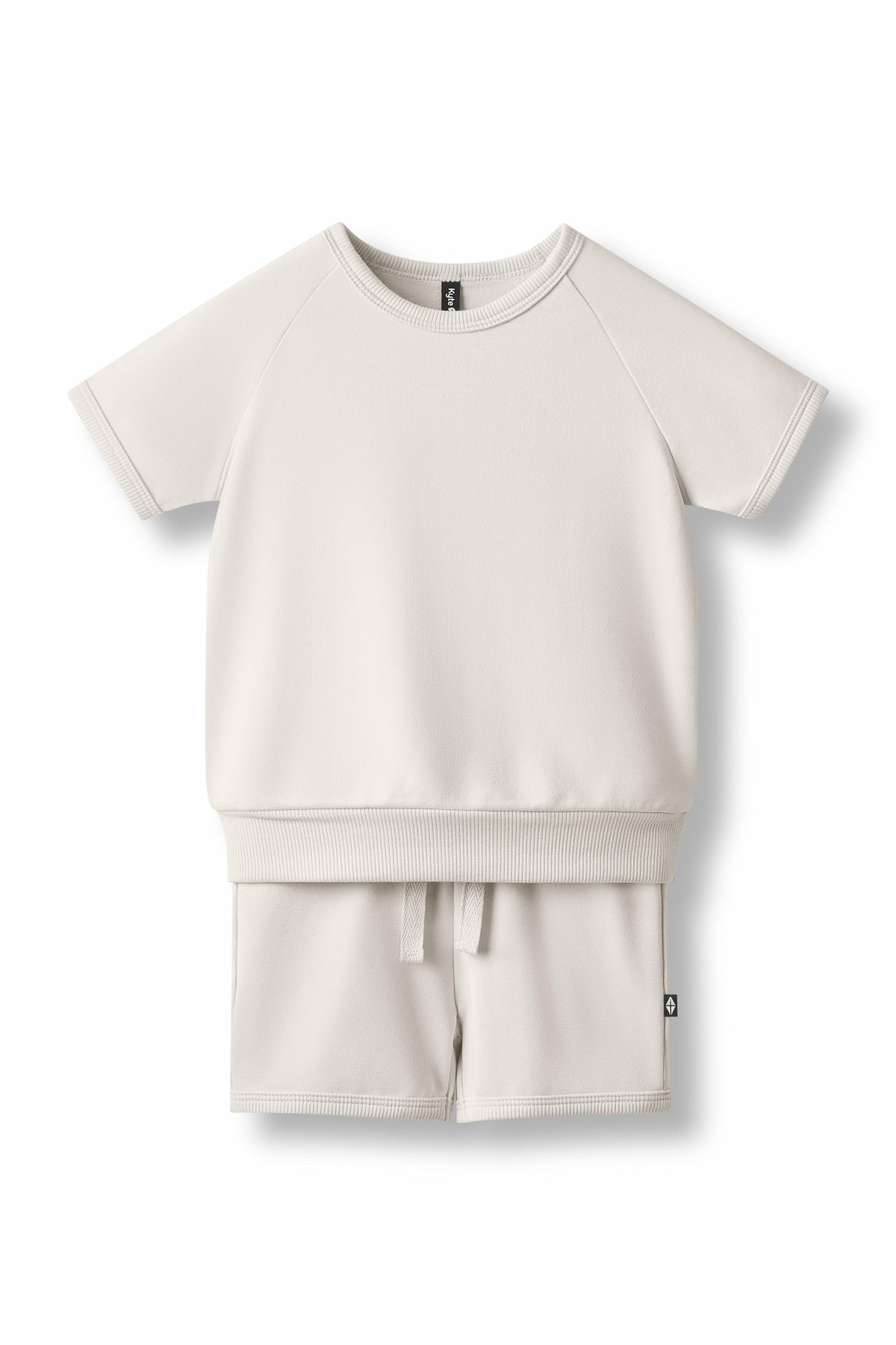 Short Sleeve Jogger Set in Oat | Kyte Baby