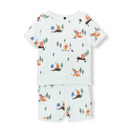 Short Sleeve Jogger Set in Winnie the Pooh Hundred Acre Wood | Kyte Baby