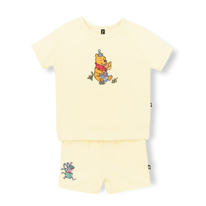 Short Sleeve Jogger Set in Winnie the Pooh on Chamomile | Kyte Baby