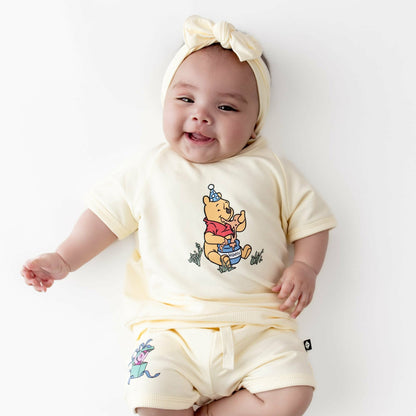Short Sleeve Jogger Set in Winnie the Pooh on Chamomile | Kyte Baby