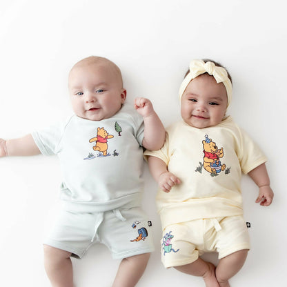 Short Sleeve Jogger Set in Winnie the Pooh on Chamomile | Kyte Baby