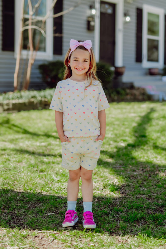 Short Sleeve Jogger Set in Pastel Mickey Mouse | Kyte Baby
