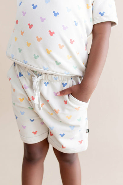 Short Sleeve Jogger Set in Pastel Mickey Mouse | Kyte Baby
