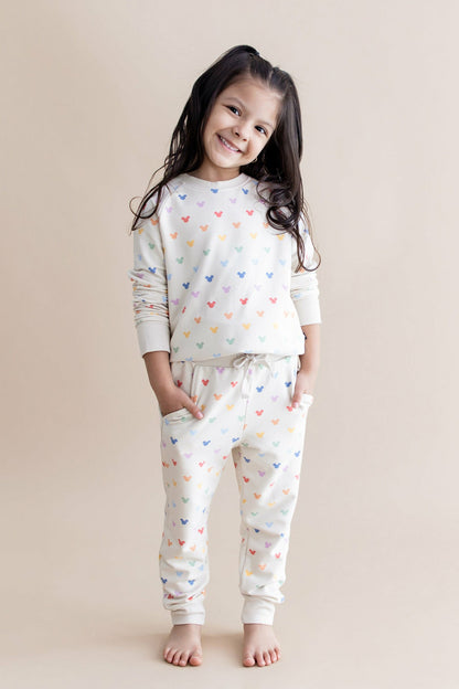 Long Sleeve Jogger Set in Pastel Mickey Mouse | Kyte Baby