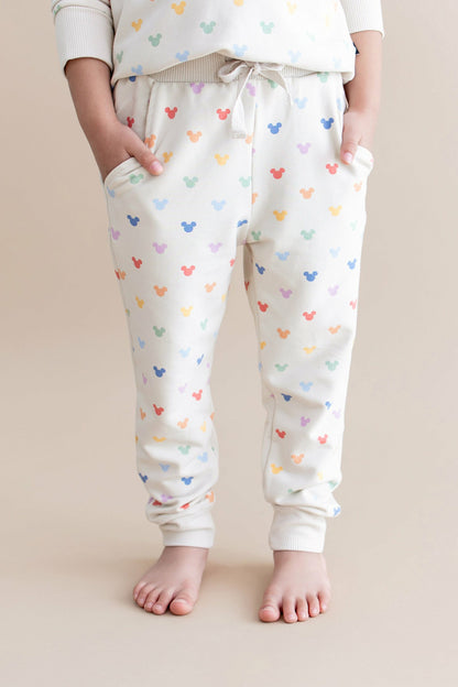 Long Sleeve Jogger Set in Pastel Mickey Mouse | Kyte Baby