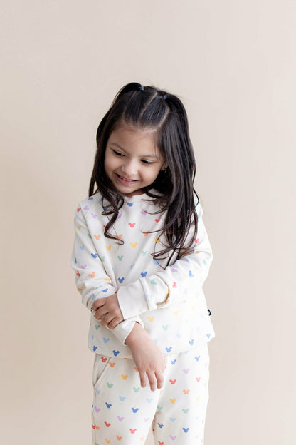 Long Sleeve Jogger Set in Pastel Mickey Mouse | Kyte Baby