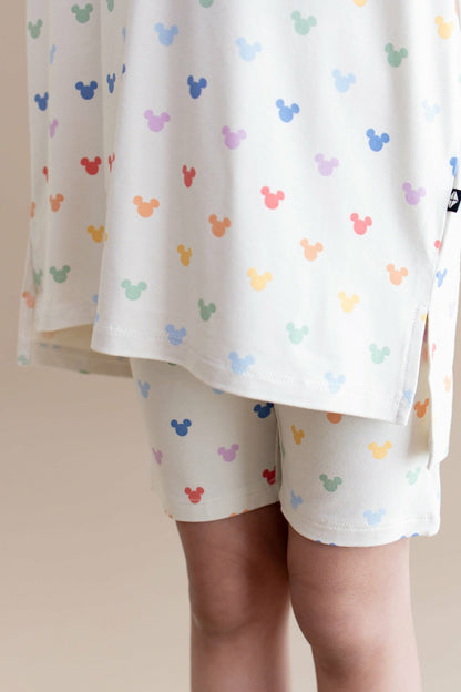 Toddler Biker Short Set in Pastel Mickey Mouse | Kyte Baby