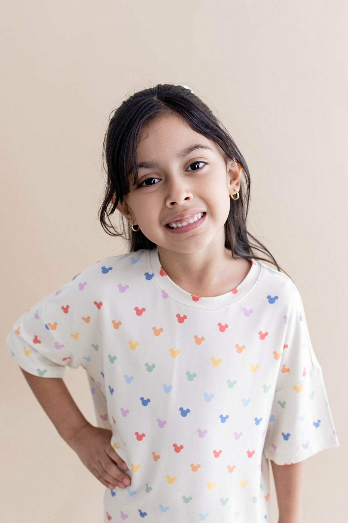 Toddler Biker Short Set in Pastel Mickey Mouse | Kyte Baby