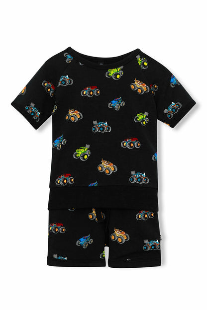 Short Sleeve Jogger Set in Monster Truck | Kyte Baby