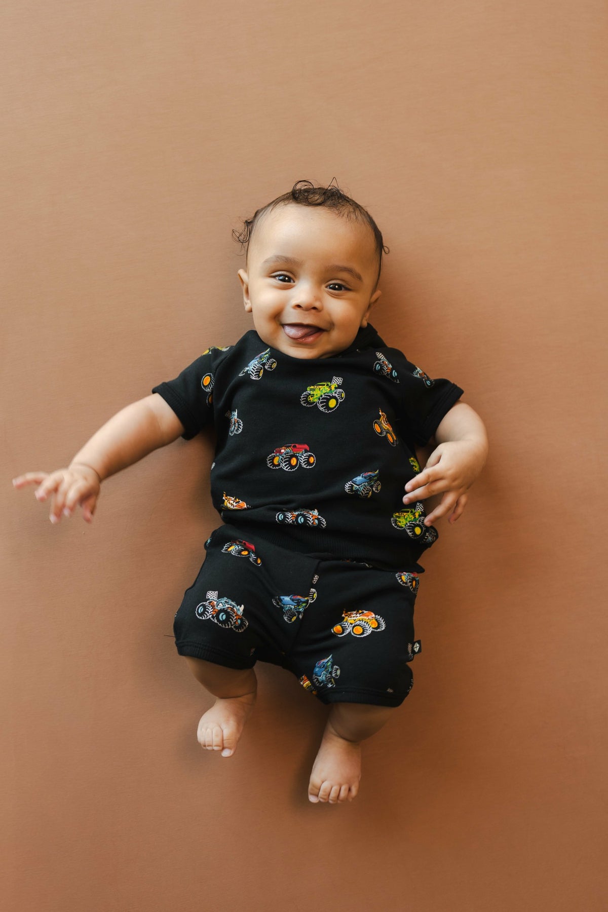 Short Sleeve Jogger Set in Monster Truck | Kyte Baby