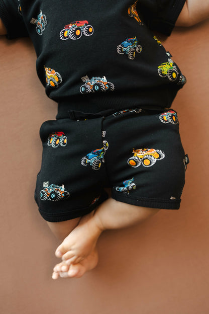 Short Sleeve Jogger Set in Monster Truck | Kyte Baby