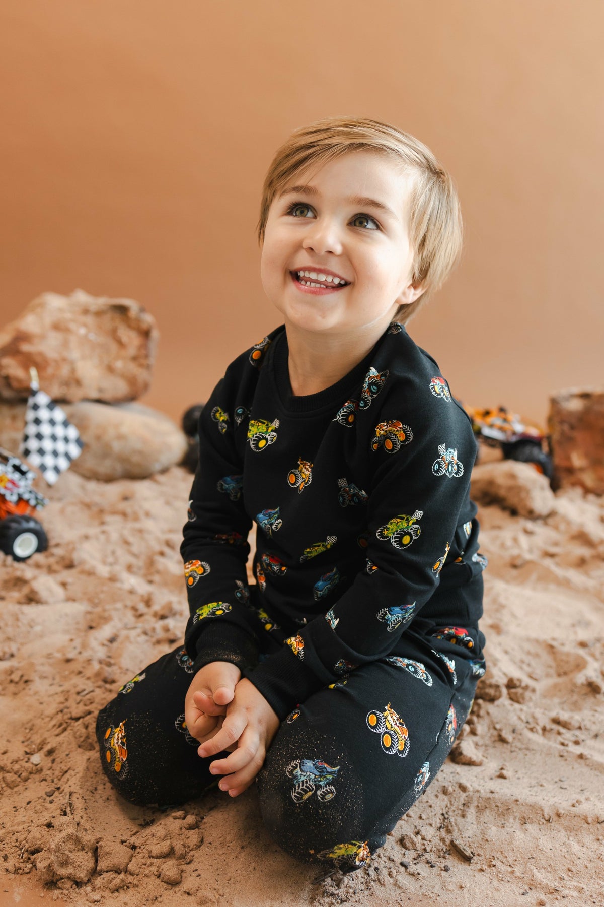 Long Sleeve Jogger Set in Monster Truck | Kyte Baby