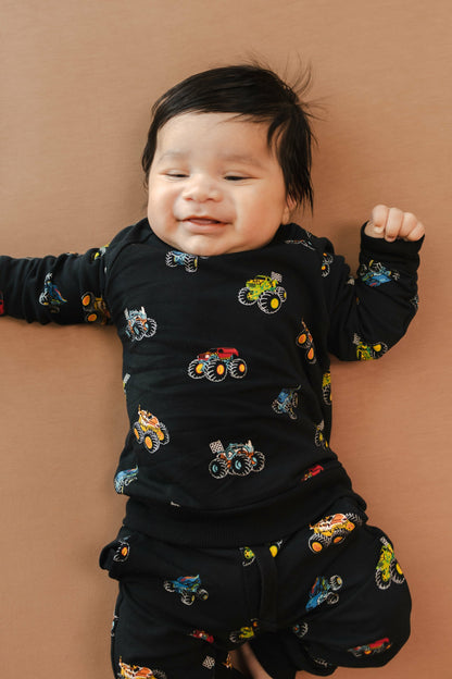 Long Sleeve Jogger Set in Monster Truck | Kyte Baby