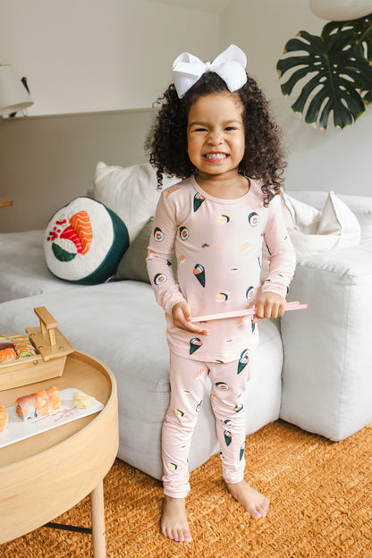 Long Sleeve Pajamas in Blush Sushi | Kyte Baby