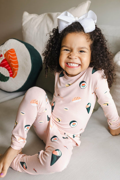 Long Sleeve Pajamas in Blush Sushi | Kyte Baby