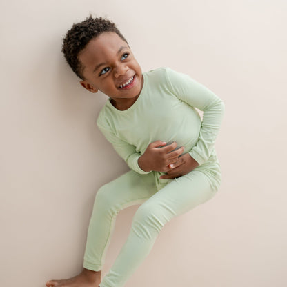 Long Sleeve Pajamas in Basil | Kyte Baby