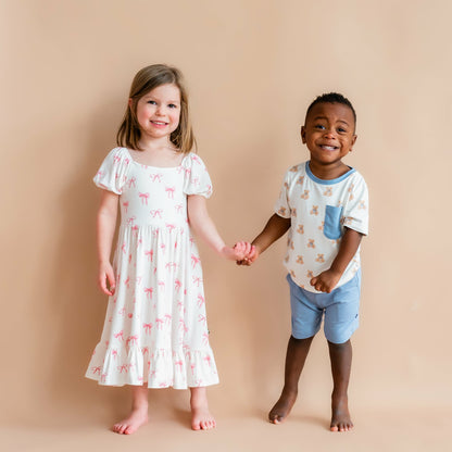 Toddler Crew Neck Tee in Teddy Bear | Kyte Baby