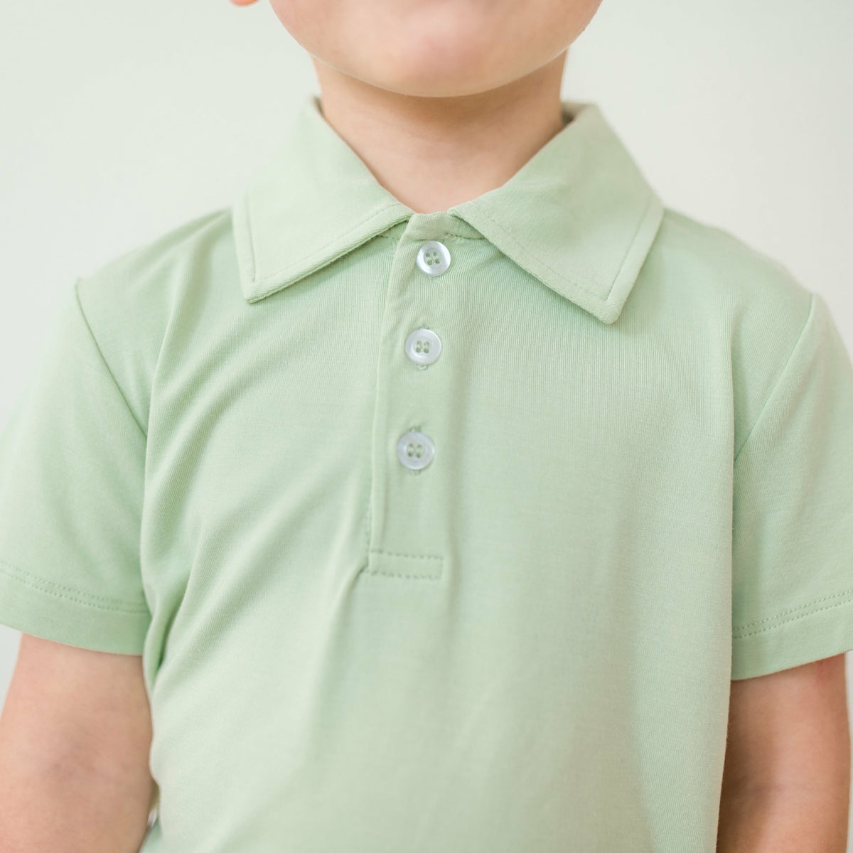 Toddler Short Sleeve Polo in Basil | Kyte Baby