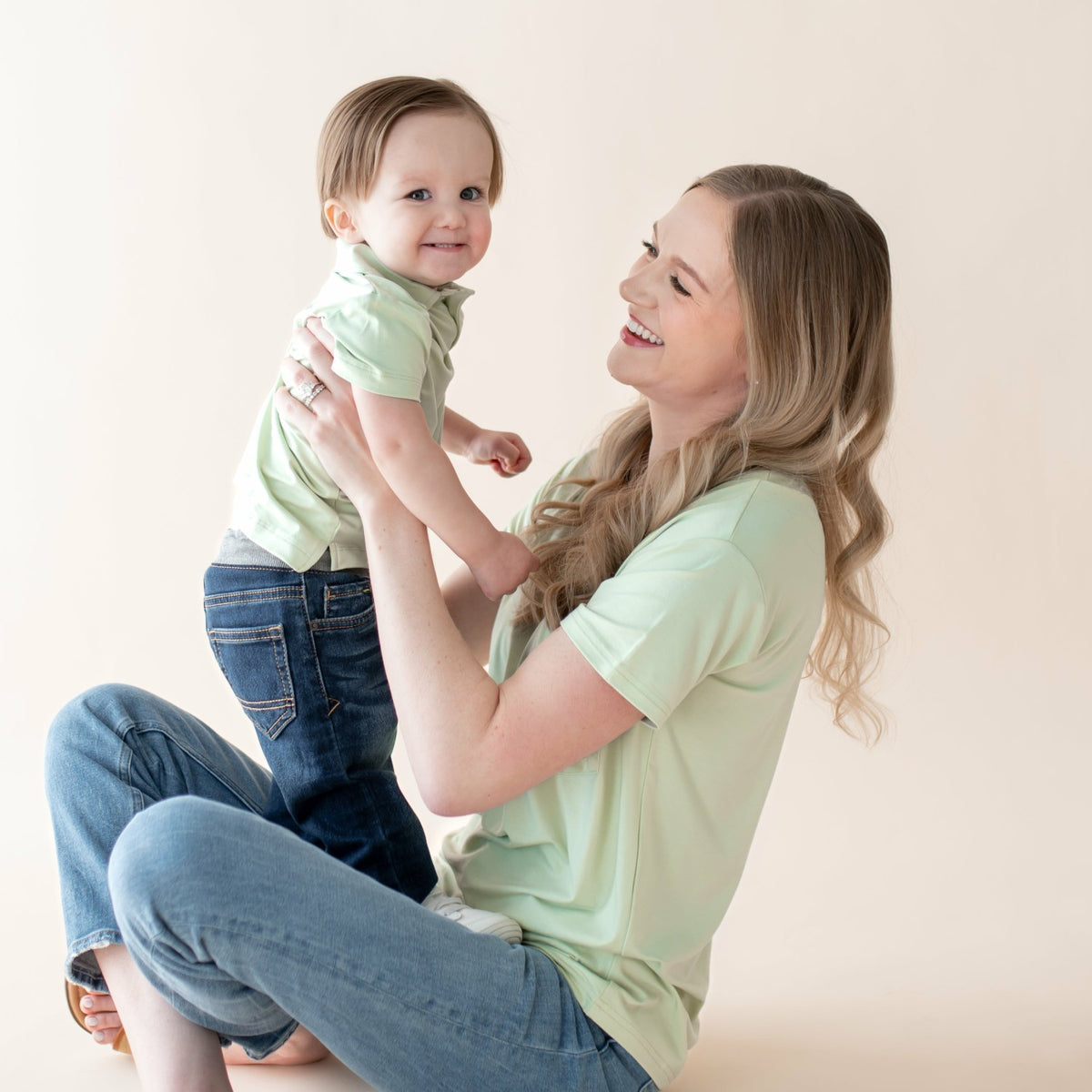 Toddler Short Sleeve Polo in Basil | Kyte Baby