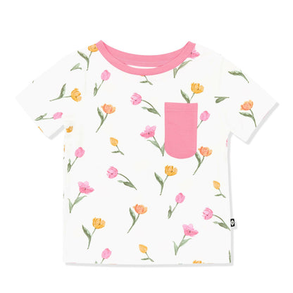 Toddler Crew Neck Tee in Tulip | Kyte Baby