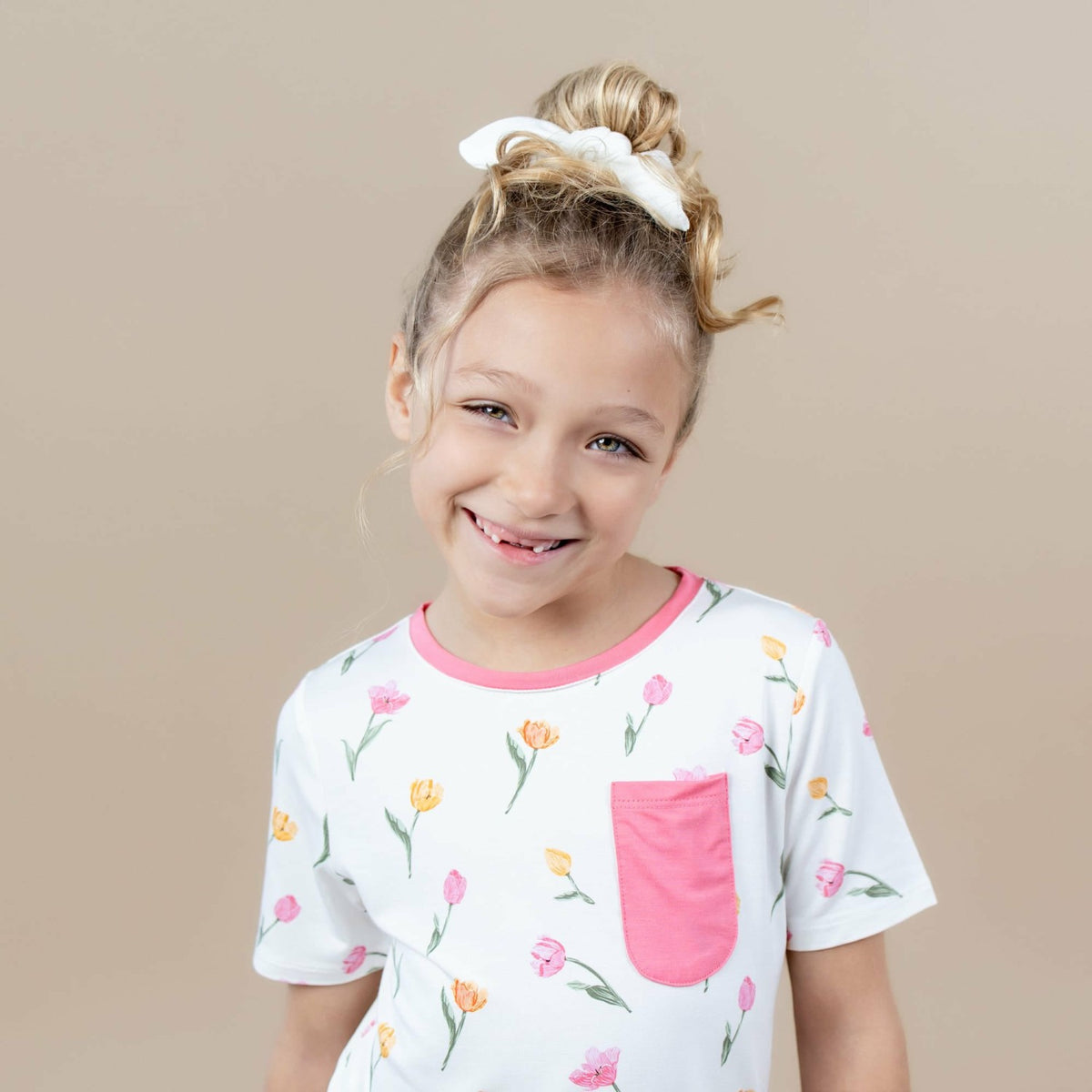 Toddler Crew Neck Tee in Tulip | Kyte Baby