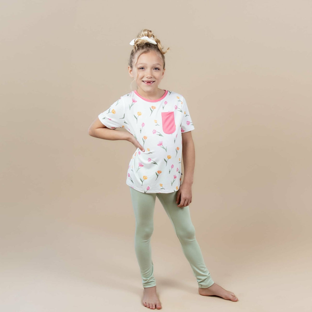 Toddler Crew Neck Tee in Tulip | Kyte Baby