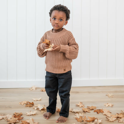 Chunky Knit Sweater in Latte | Kyte Baby