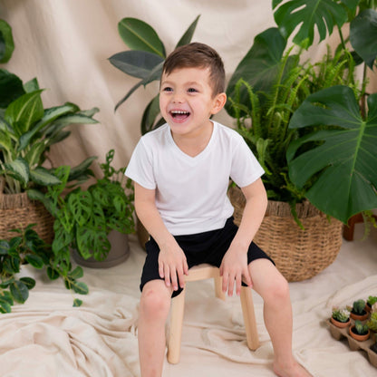 Bamboo Toddler V-Neck Tee in Snow | Kyte Baby