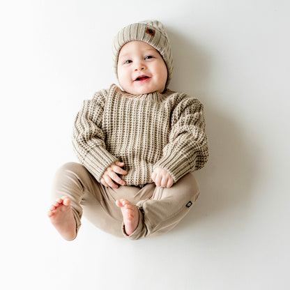 Chunky Knit Sweater in Almond | Kyte Baby
