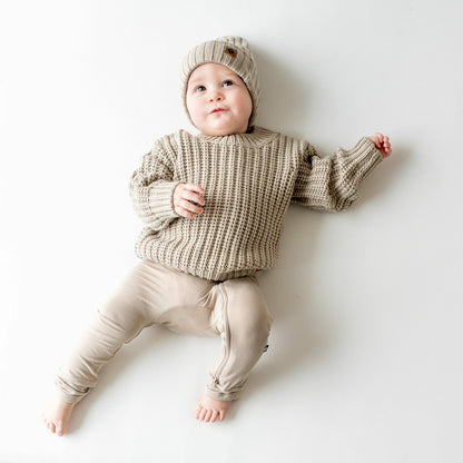 Chunky Knit Sweater in Almond | Kyte Baby