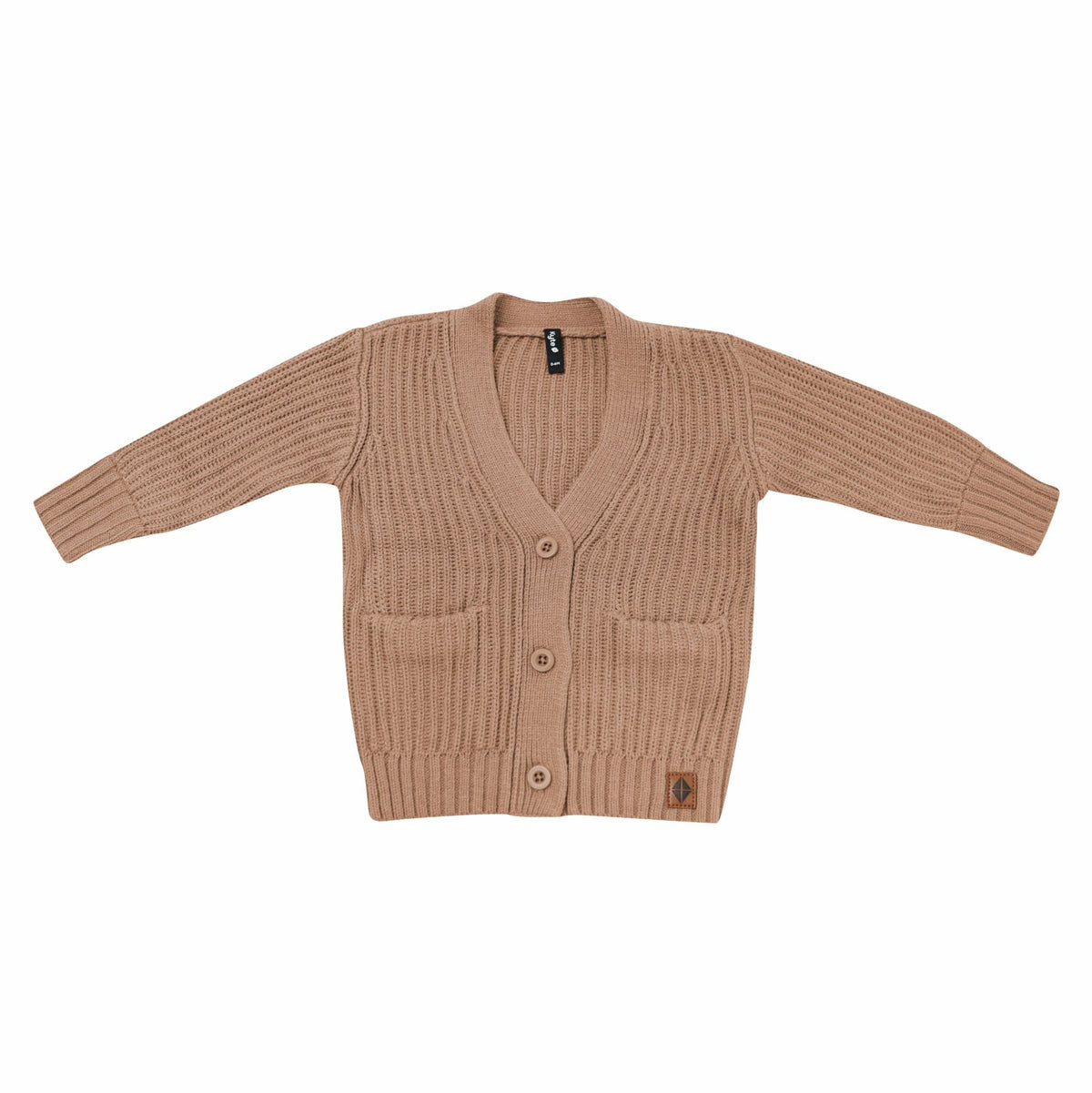 Chunky Knit Oversized Cardigan in Latte | Kyte Baby