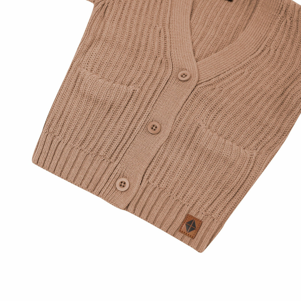 Chunky Knit Oversized Cardigan in Latte | Kyte Baby