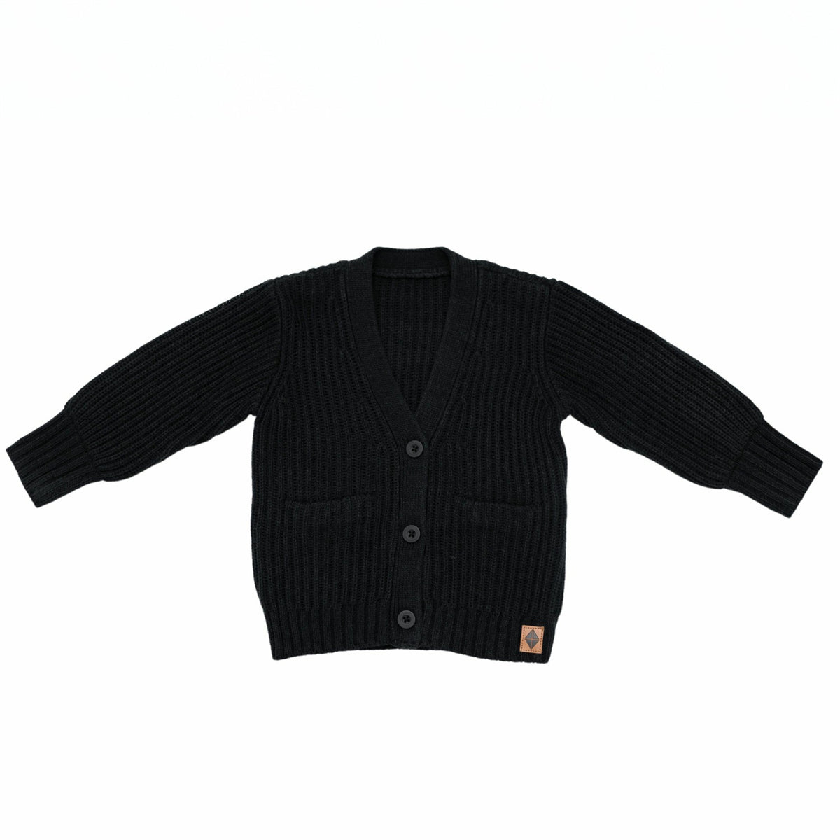 Chunky Knit Oversized Cardigan in Midnight Black | Kyte Baby