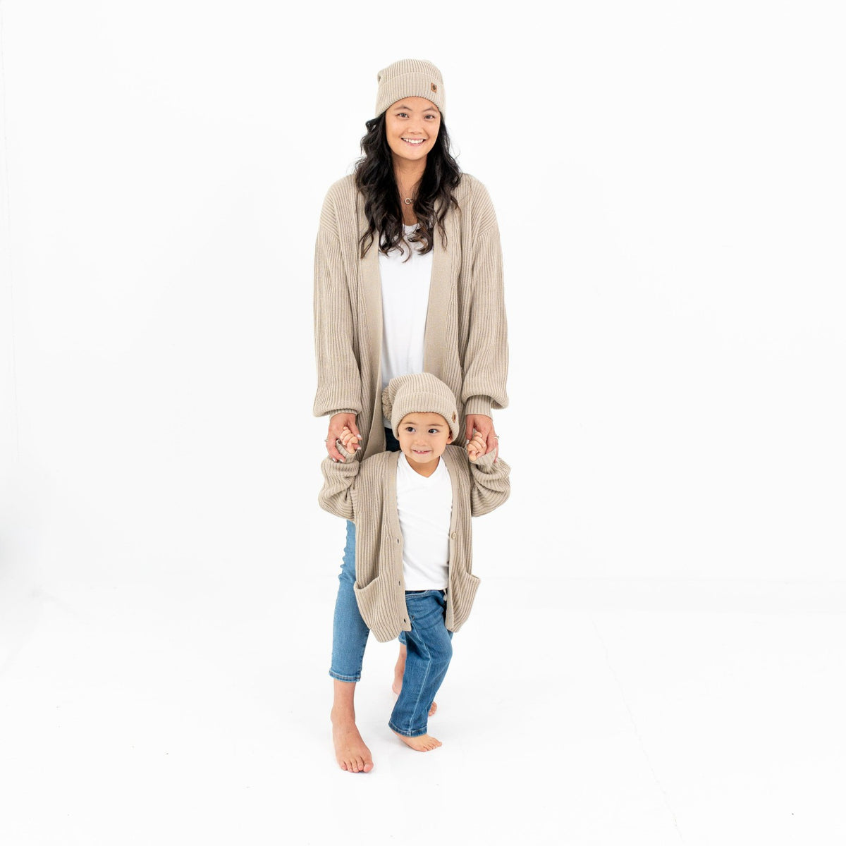 Chunky Knit Oversized Cardigan in Almond | Kyte Baby