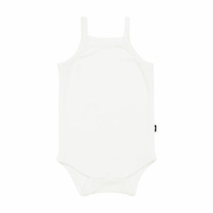 Ribbed Spaghetti Strap Bodysuit in Cloud | Kyte Baby