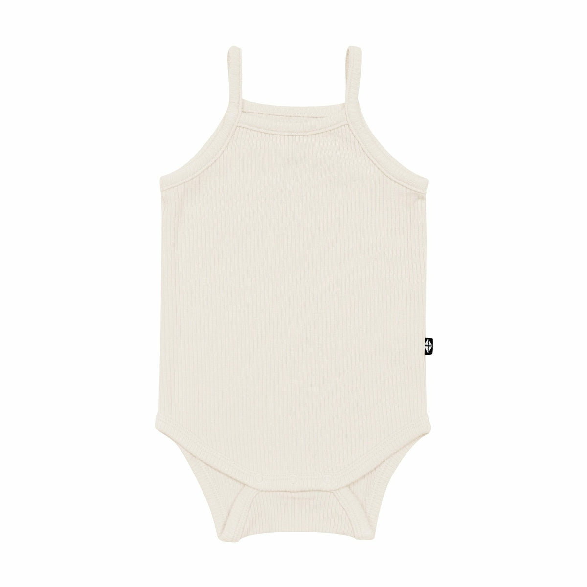 Ribbed Spaghetti Strap Bodysuit in Oat | Kyte Baby