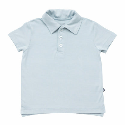 Bamboo Toddler Short Sleeve Polo in Fog | Kyte Baby