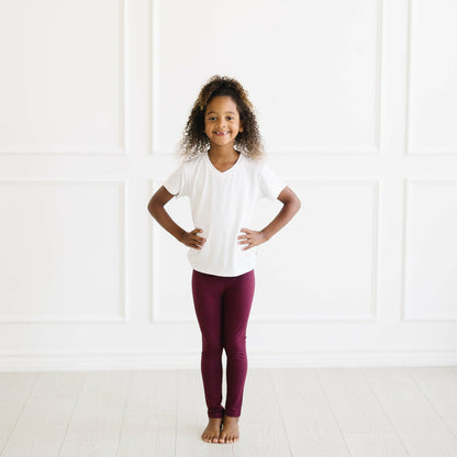 Toddler Leggings in Burgundy | Kyte Baby