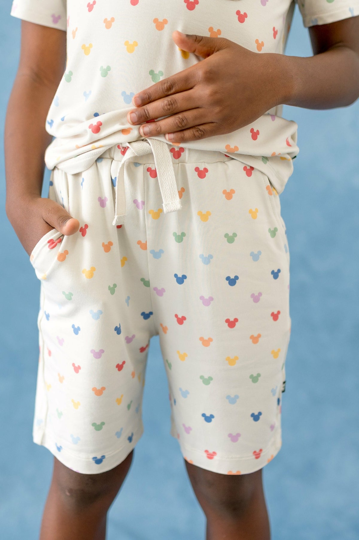 Drawstring Short in Pastel Mickey Mouse | Kyte Baby