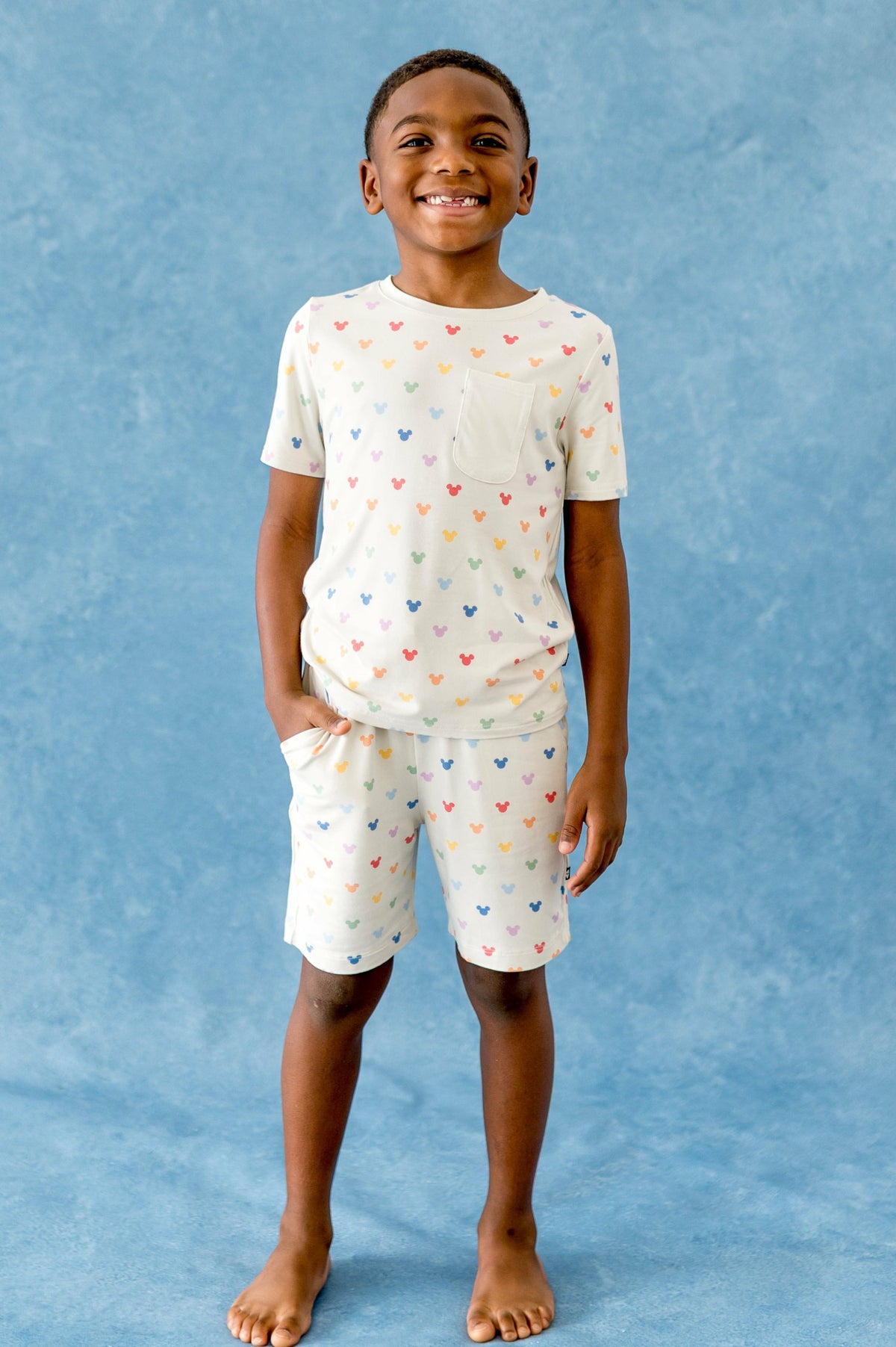Drawstring Short in Pastel Mickey Mouse | Kyte Baby