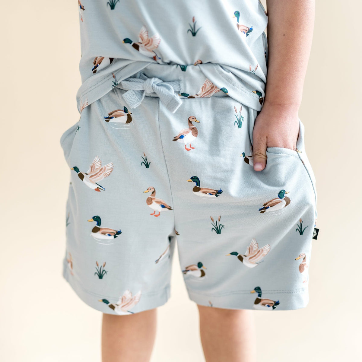 Drawstring Short in Mallard Duck | Kyte Baby
