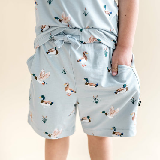 Drawstring Short in Mallard Duck | Kyte Baby