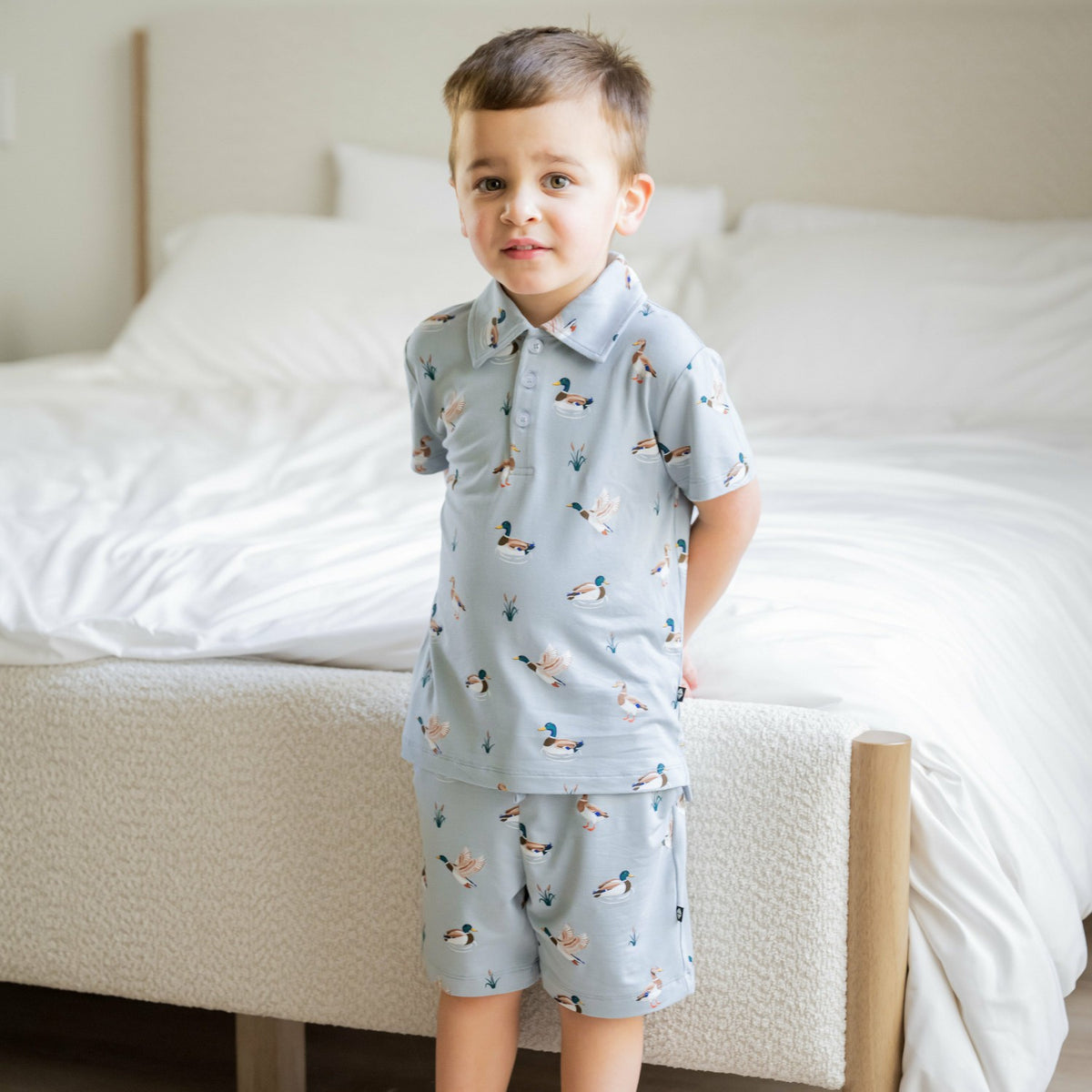 Drawstring Short in Mallard Duck | Kyte Baby