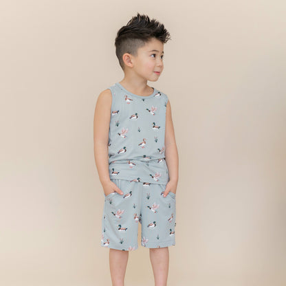 Drawstring Short in Mallard Duck | Kyte Baby